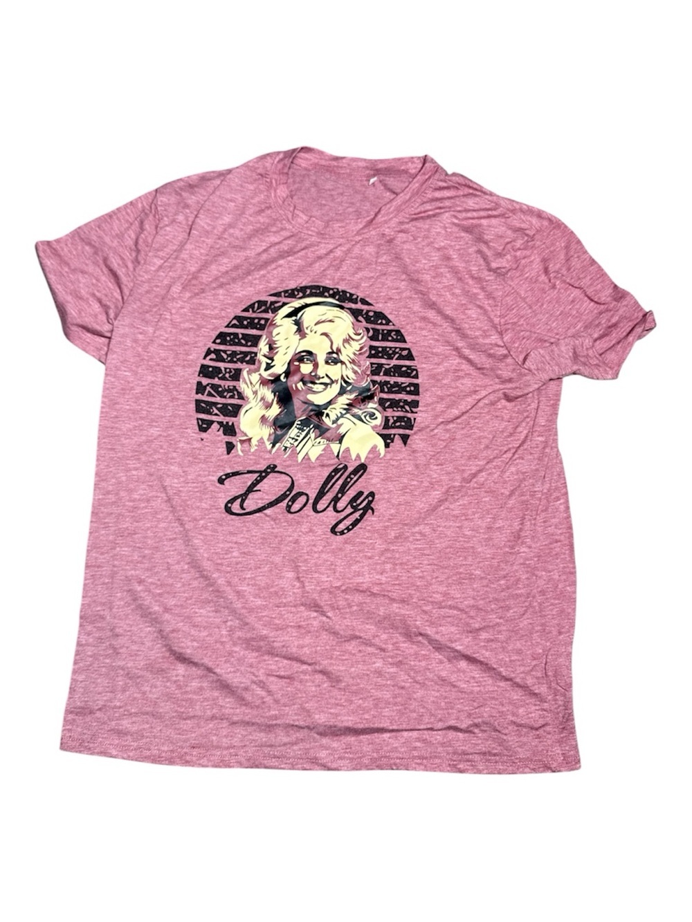 Dolly Parton Women's Pink Heather Graphic T-shirt XL